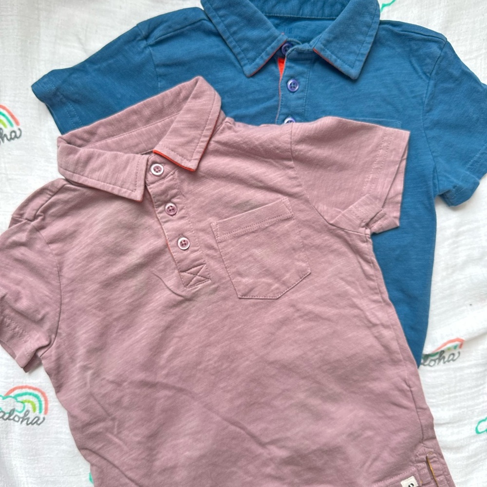 Children's Polo Shirts - Blue and Pink